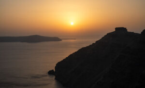 View of the Santorini sunset