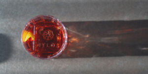 A closeup of a drink at Mylos Restaurant