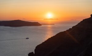 A photo of sunset as seen from Mylos Restaurant